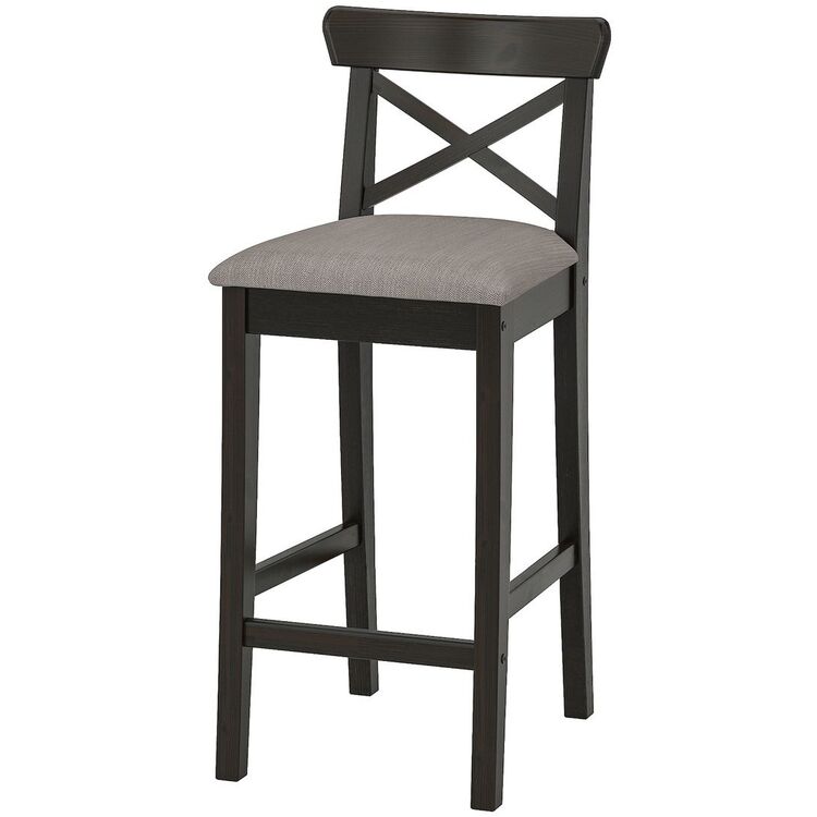 Scaun de bar Ikea Ingolf/Nolhaga 65cm (Negru-maro/Bej-gri)
