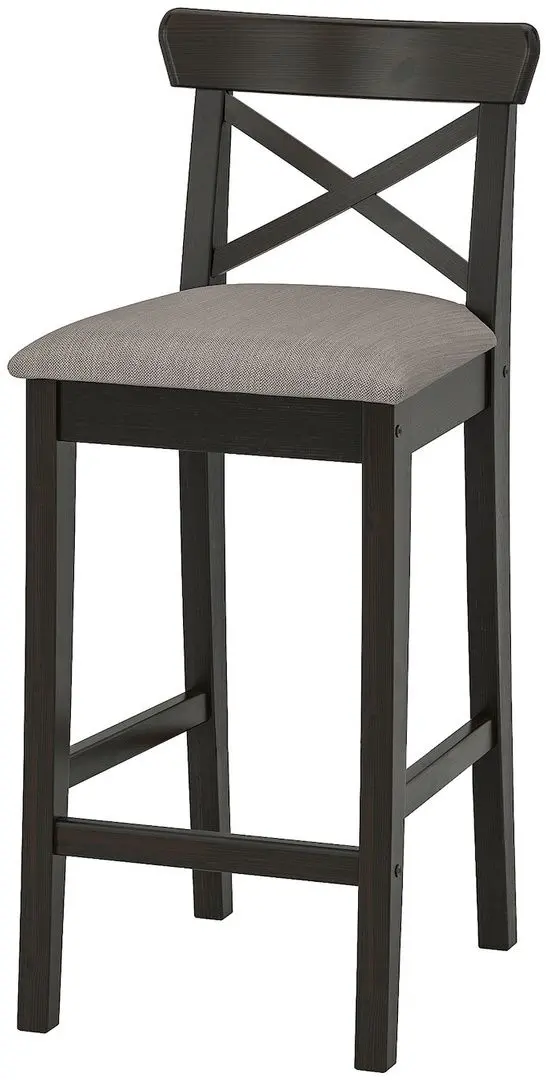Scaun de bar Ikea Ingolf/Nolhaga 65cm (Negru-maro/Bej-gri) - 3