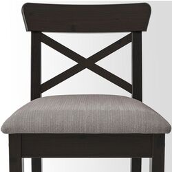 Scaun de bar Ikea Ingolf/Nolhaga 65cm (Negru-maro/Bej-gri) Thumb