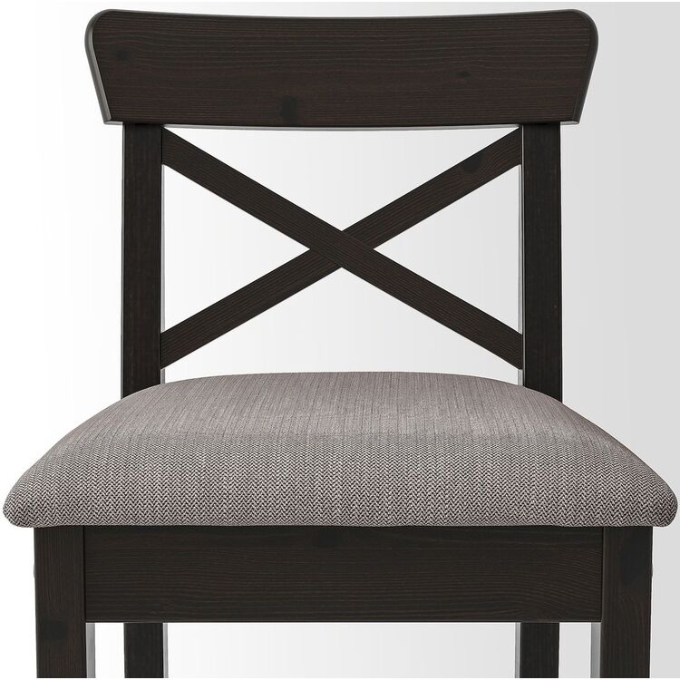Scaun de bar Ikea Ingolf/Nolhaga 65cm (Negru-maro/Bej-gri)