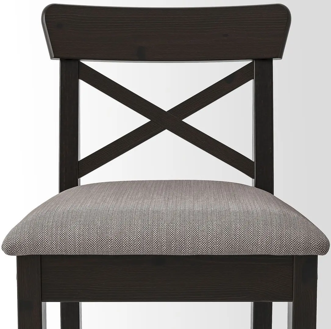 Scaun de bar Ikea Ingolf/Nolhaga 65cm (Negru-maro/Bej-gri) - 4