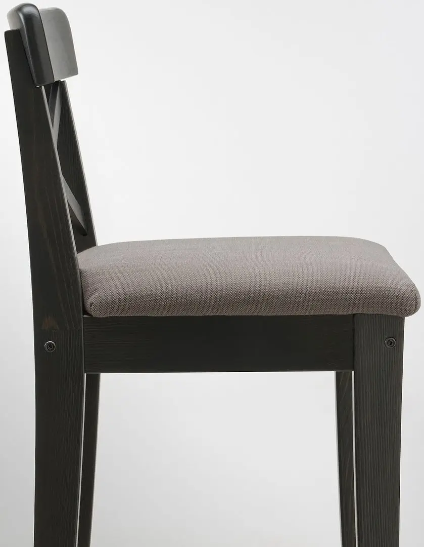 Scaun de bar Ikea Ingolf/Nolhaga 65cm (Negru-maro/Bej-gri) - 5