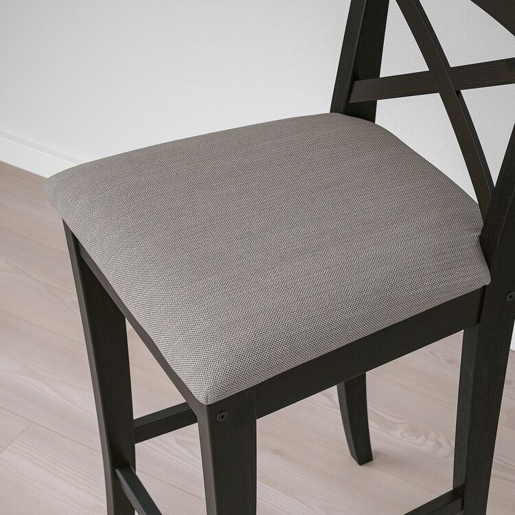 Scaun de bar Ikea Ingolf/Nolhaga 65cm (Negru-maro/Bej-gri)