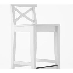 Барный стул Ikea Ingolf со спинкой 63cm (Белый) Thumb