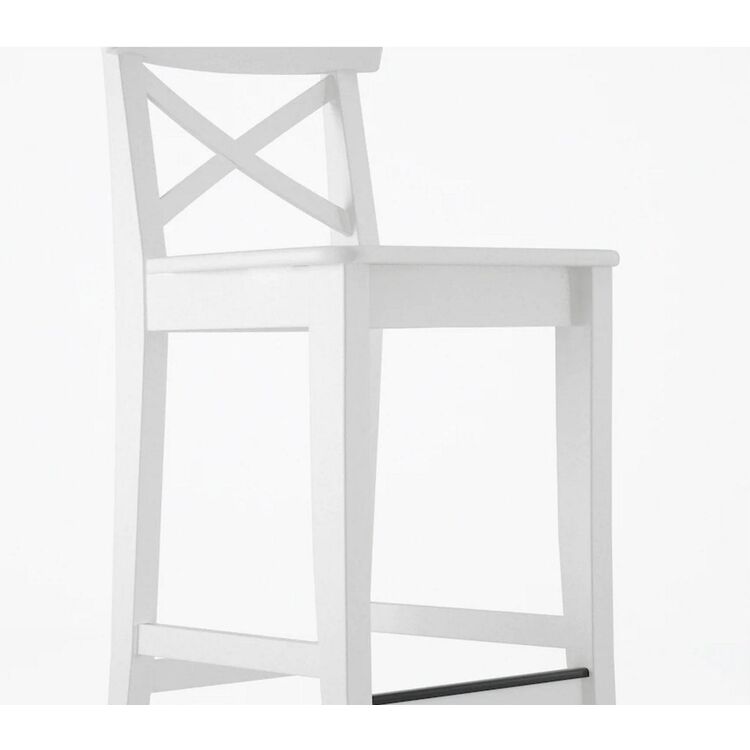 Барный стул Ikea Ingolf со спинкой 63cm (Белый)
