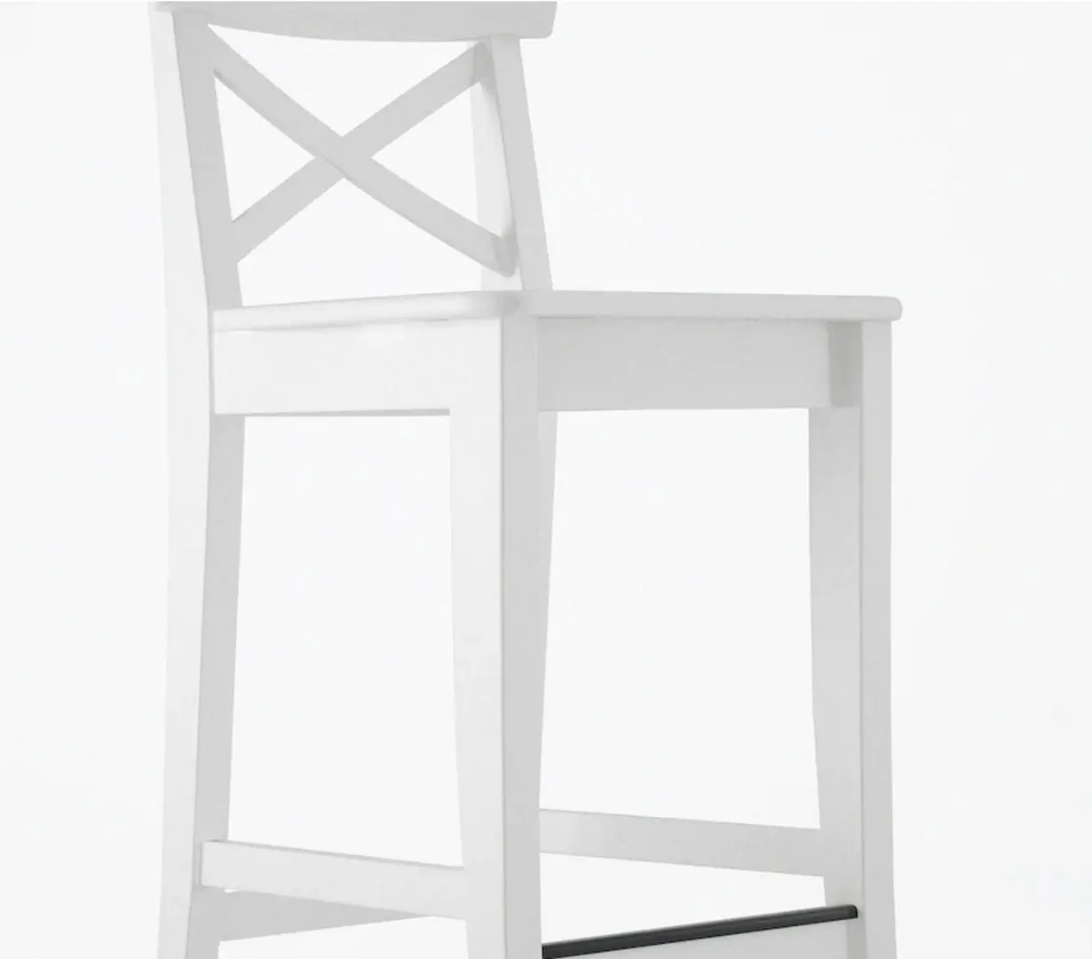 Барный стул Ikea Ingolf со спинкой 63cm (Белый)