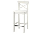 Scaun bar Ikea Ingolf cu spatar 63cm (Alb)