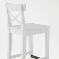 Барный стул Ikea Ingolf со спинкой 63cm (Белый) Thumb