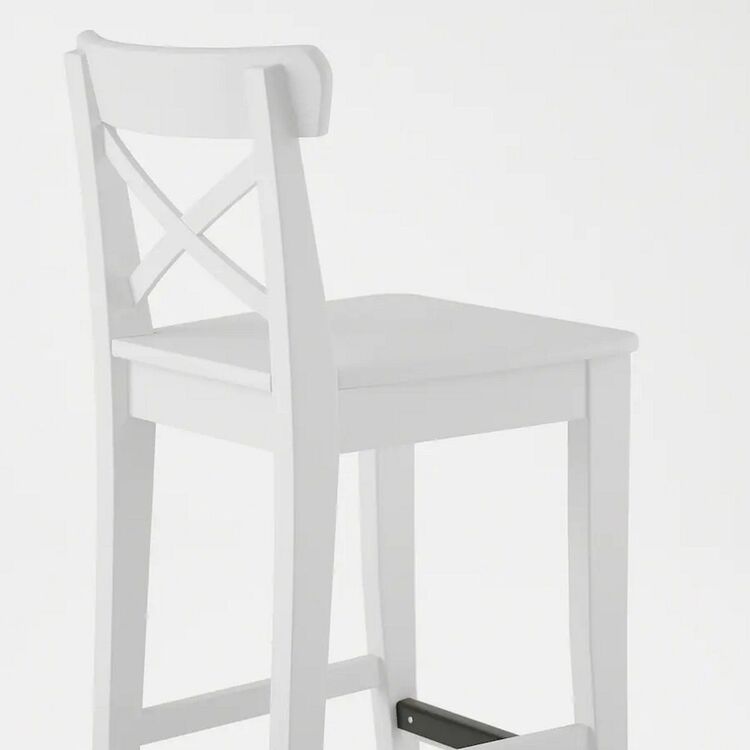 Барный стул Ikea Ingolf со спинкой 63cm (Белый)