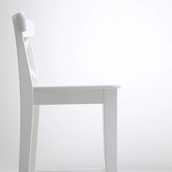 Барный стул Ikea Ingolf со спинкой 63cm (Белый) Thumb