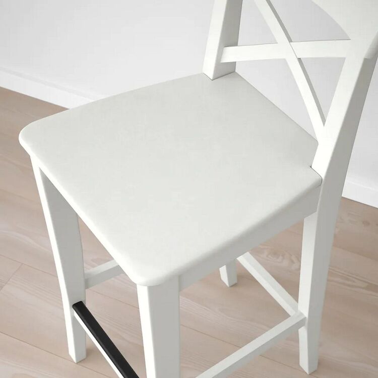 Барный стул Ikea Ingolf со спинкой 63cm (Белый)