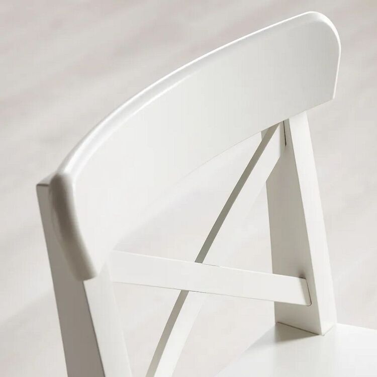Барный стул Ikea Ingolf со спинкой 63cm (Белый)