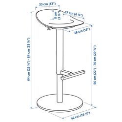 Scaun bar Ikea Janinge 76cm (Gri) Thumb