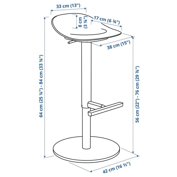Scaun bar Ikea Janinge 76cm (Gri)