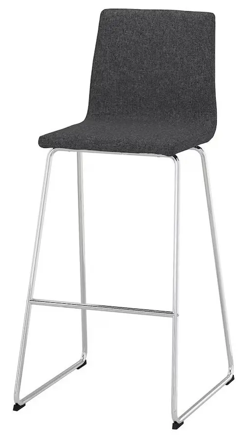 Scaun de bar Ikea Lillanas (Cromat/Gunnared Gri Inchis)