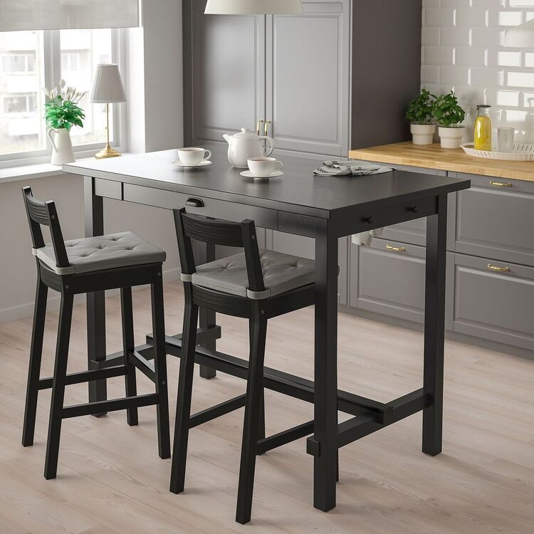Scaun de bar Ikea Nordviken 75cm (Negru)