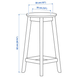 Барный стул Ikea Ravsten 62 см (Натуральный) Thumb