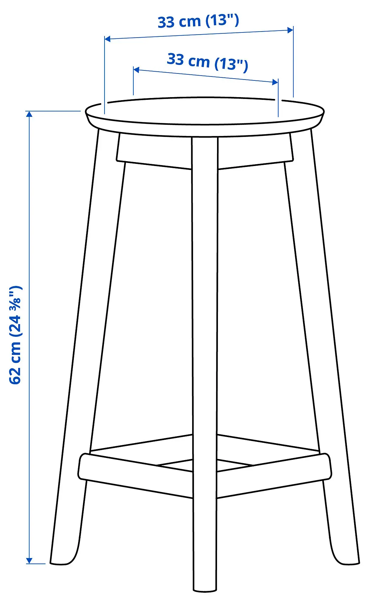 Барный стул Ikea Ravsten 62 см (Натуральный) - 3
