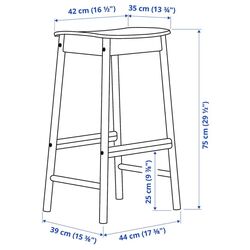Барный стул Ikea Ronninge 75cm (Береза) Thumb