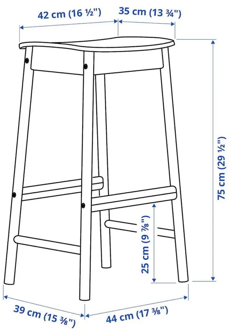 Scaun bar Ikea Ronninge 75cm (Mesteacan)