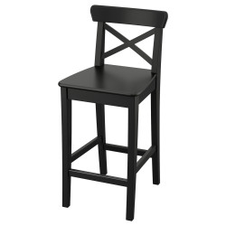 Барный стул Ikea Rosentorp 63 см (Черный) Thumb