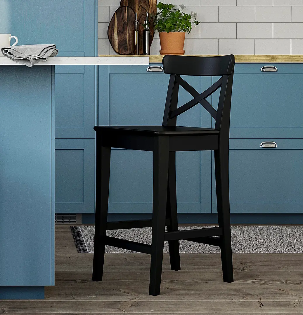 Барный стул Ikea Rosentorp 63 см (Черный)