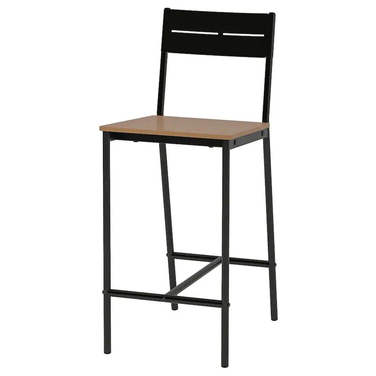 Scaun bar Ikea Sandsberg 63cm (Negru/Vopsit Maro)