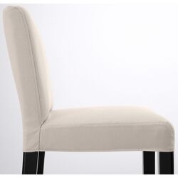 Барный стул со спинкой Ikea Bergmund 75см (Черный/Халларп Бежевый) Thumb