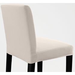 Барный стул со спинкой Ikea Bergmund 75см (Черный/Халларп Бежевый) Thumb
