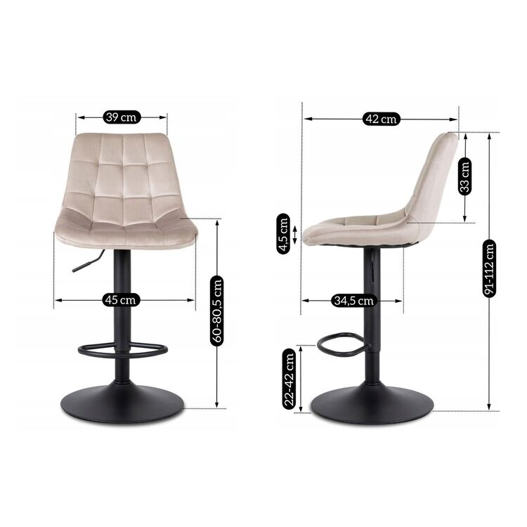 Scaun de bar Mebel Elite Arcos 2 (Beige)