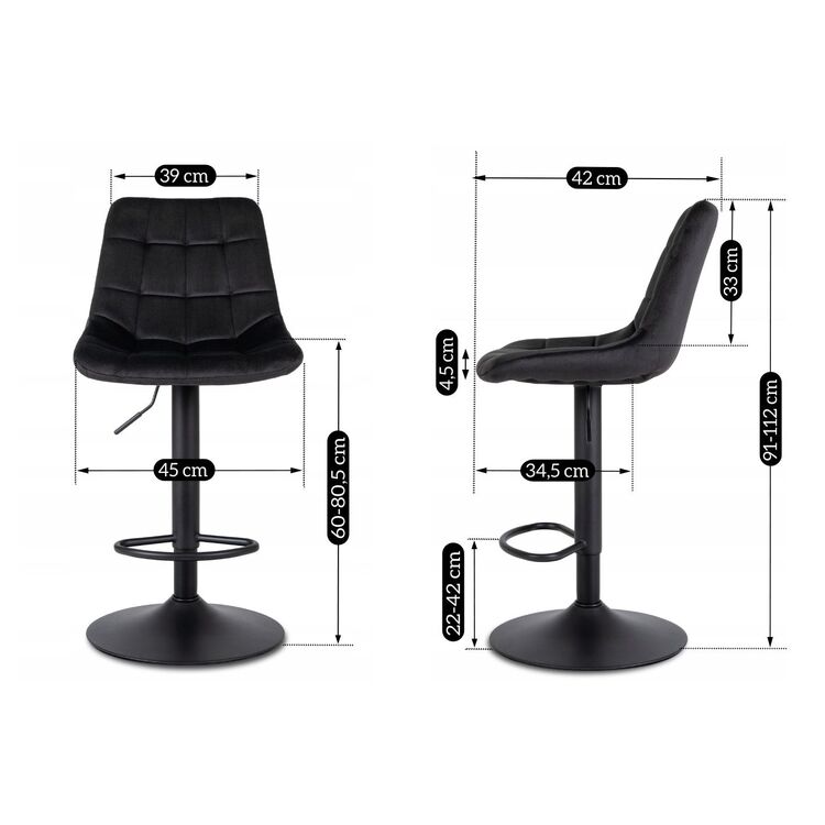 Scaun de bar Mebel Elite Arcos 2 (Black)