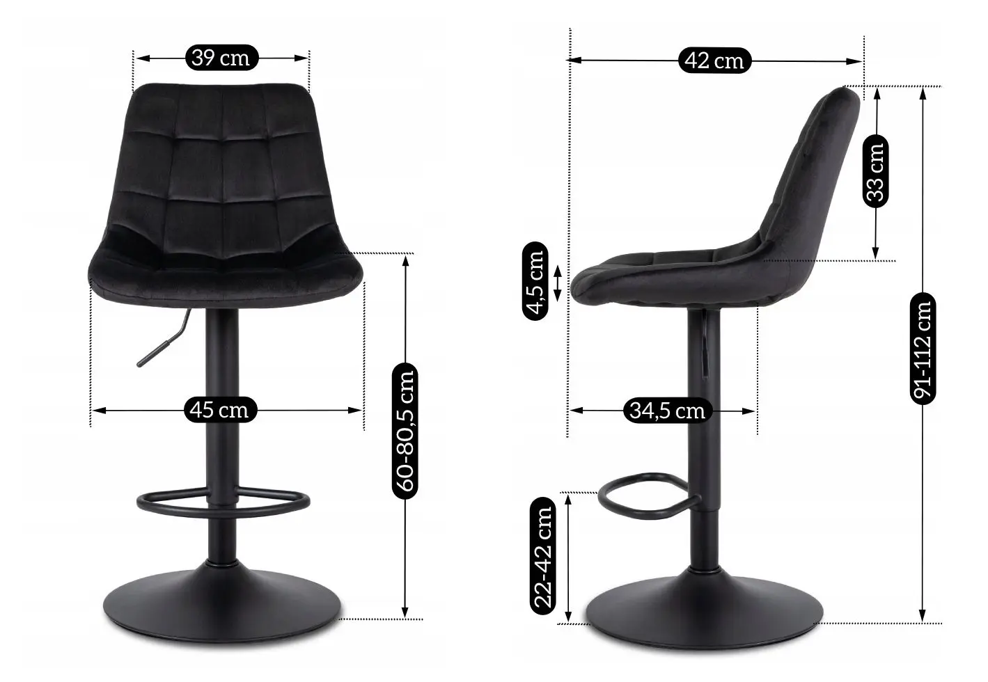 Барный стул Mebel Elite Arcos 2 (Black)