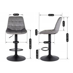 Scaun de bar Mebel Elite Arcos 2 (Grey) Thumb