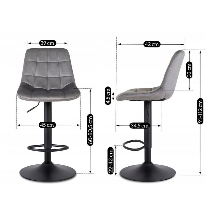 Scaun de bar Mebel Elite Arcos 2 (Grey)