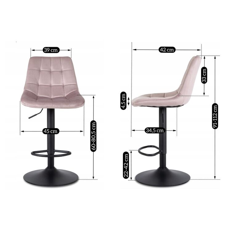 Scaun de bar Mebel Elite Arcos 2 (Pink)