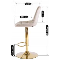 Scaun de bar Mebel Elite Arcos (Beige/Gold) Thumb