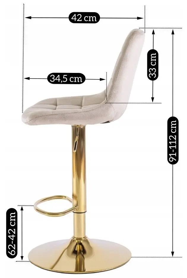 Барный стул Mebel Elite Arcos (Beige/Gold) - 3