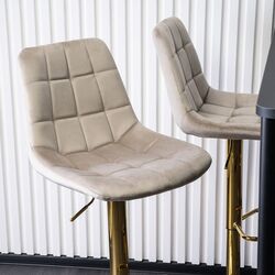 Scaun de bar Mebel Elite Arcos (Beige/Gold) Thumb