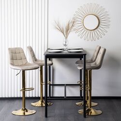 Scaun de bar Mebel Elite Arcos (Beige/Gold) Thumb