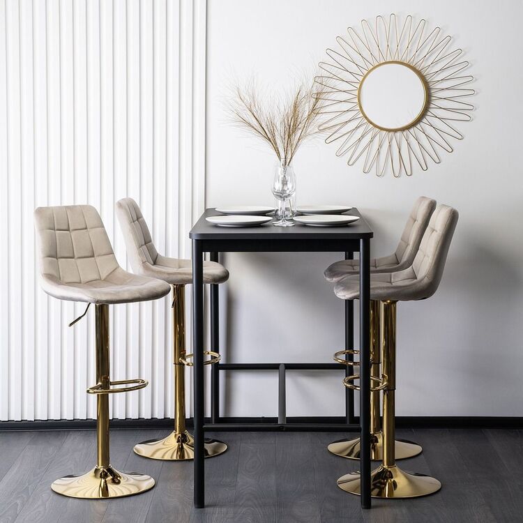 Scaun de bar Mebel Elite Arcos (Beige/Gold)