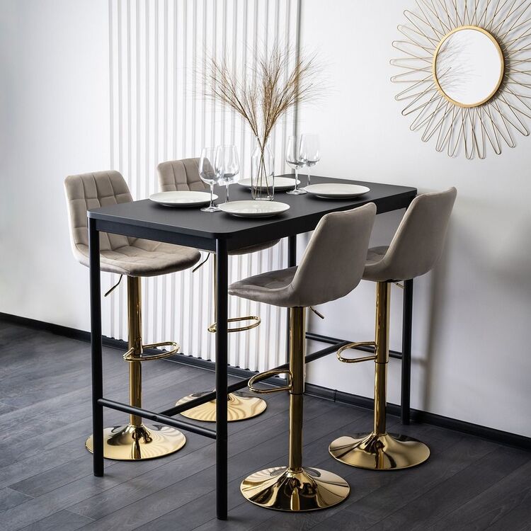 Scaun de bar Mebel Elite Arcos (Beige/Gold)