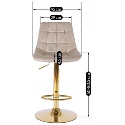 Scaun de bar Mebel Elite Arcos (Beige/Gold) Thumb