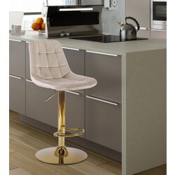 Scaun de bar Mebel Elite Arcos (Beige/Gold) Thumb