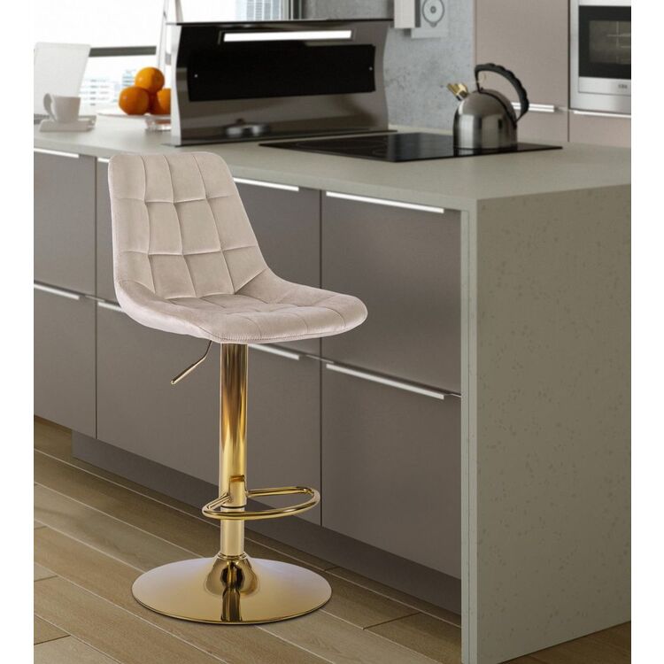 Scaun de bar Mebel Elite Arcos (Beige/Gold)