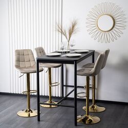 Scaun de bar Mebel Elite Arcos (Beige/Gold) Thumb
