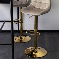Scaun de bar Mebel Elite Arcos (Beige/Gold) Thumb
