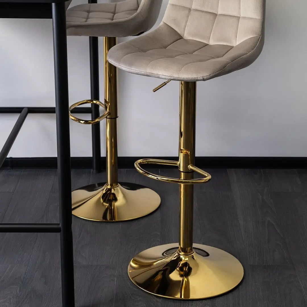 Барный стул Mebel Elite Arcos (Beige/Gold) - 11