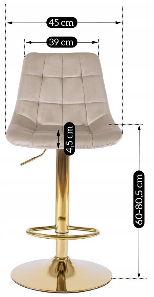 Барный стул Mebel Elite Arcos (Beige/Gold) - 2