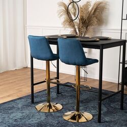 Барный стул Mebel Elite Arcos (Blue/Gold) Thumb