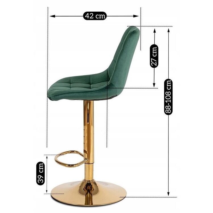 Scaun de bar Mebel Elite Arcos (Green/Gold)